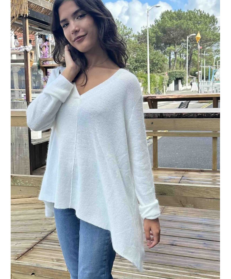 Pull oversize femme Peggy – Col V en...