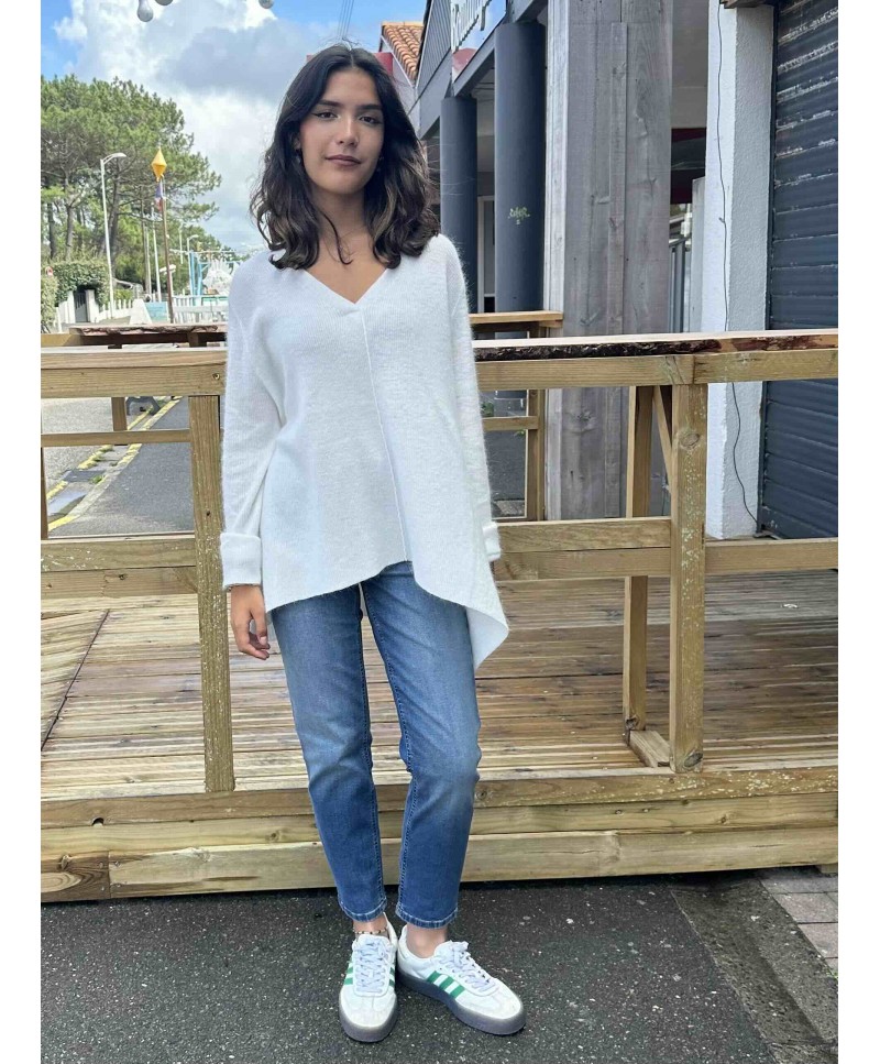 Pull oversize femme Peggy – Col V en...