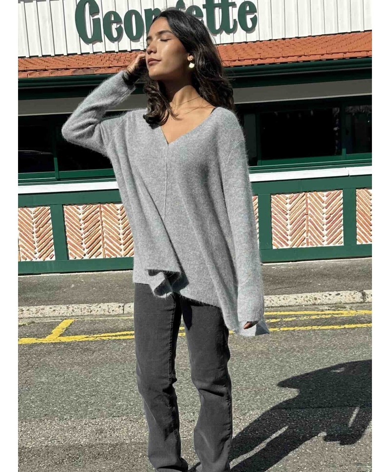 Pull oversize femme Peggy – Col V en...