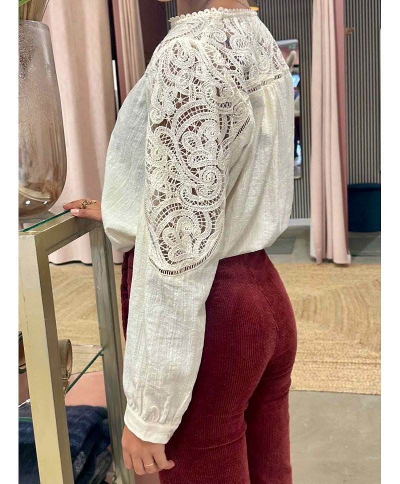 Pantalon à pont en velours Gabin