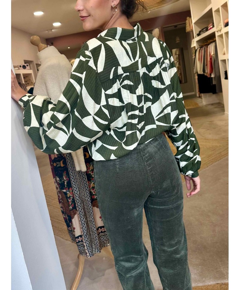 Pantalon à pont en velours Gabin